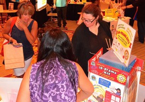 Teachers checking out EduStic's new 10-Frame Kit!